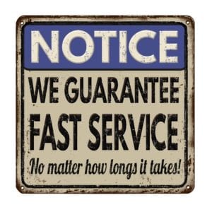 fast service joke sign