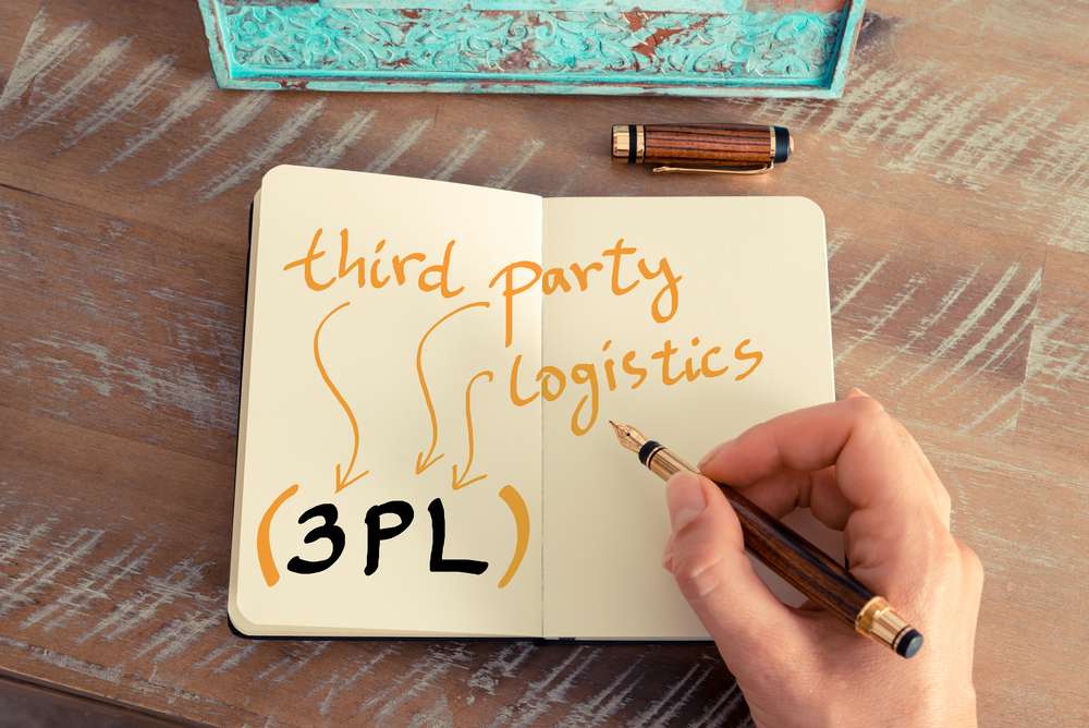 A notebook with the words ‘third-party logistics’ written in it.