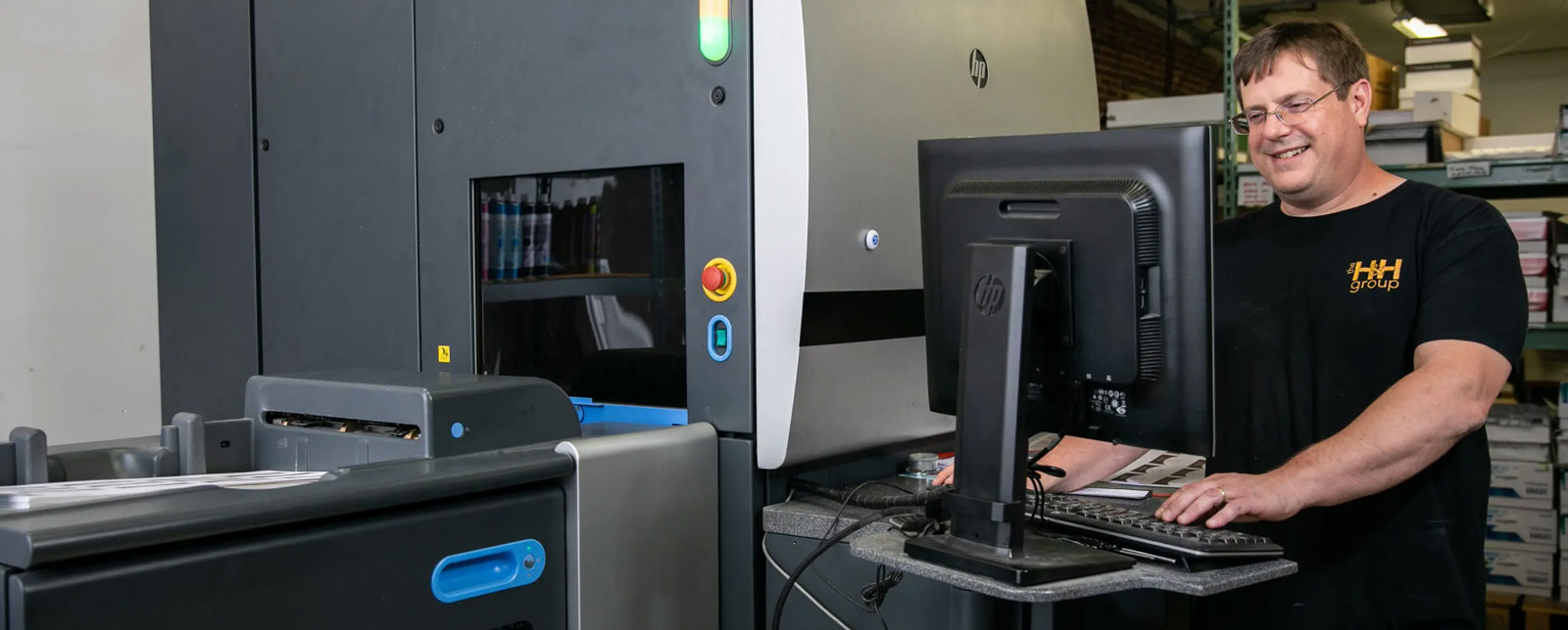 man working on a computer