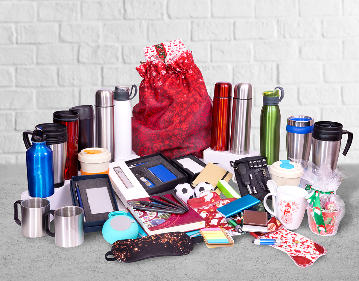 An image of a selection of different promotional products.