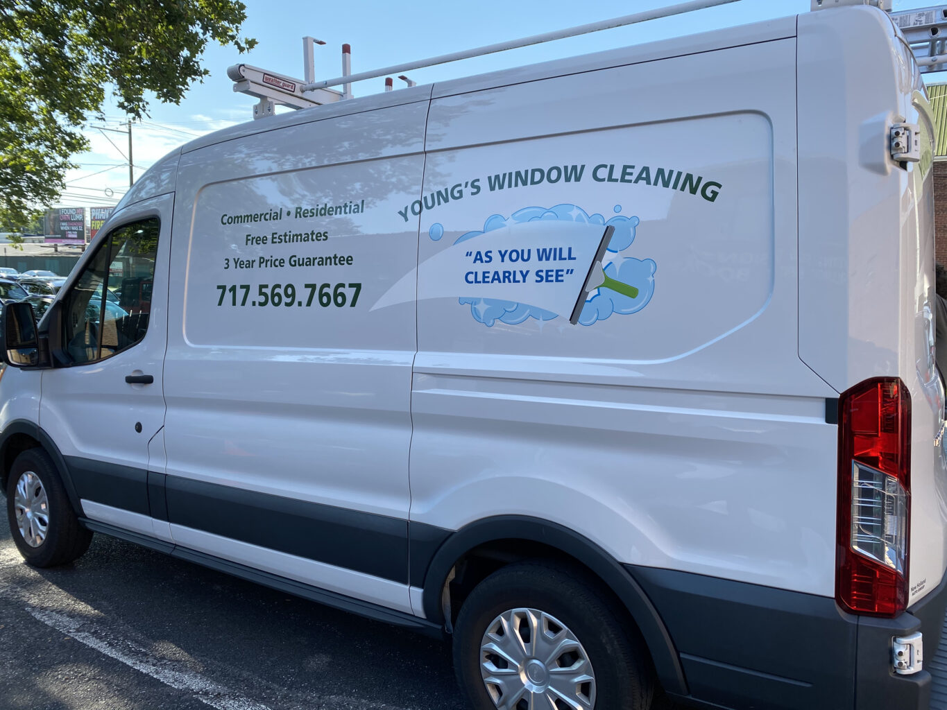 wrapped cleaning van
