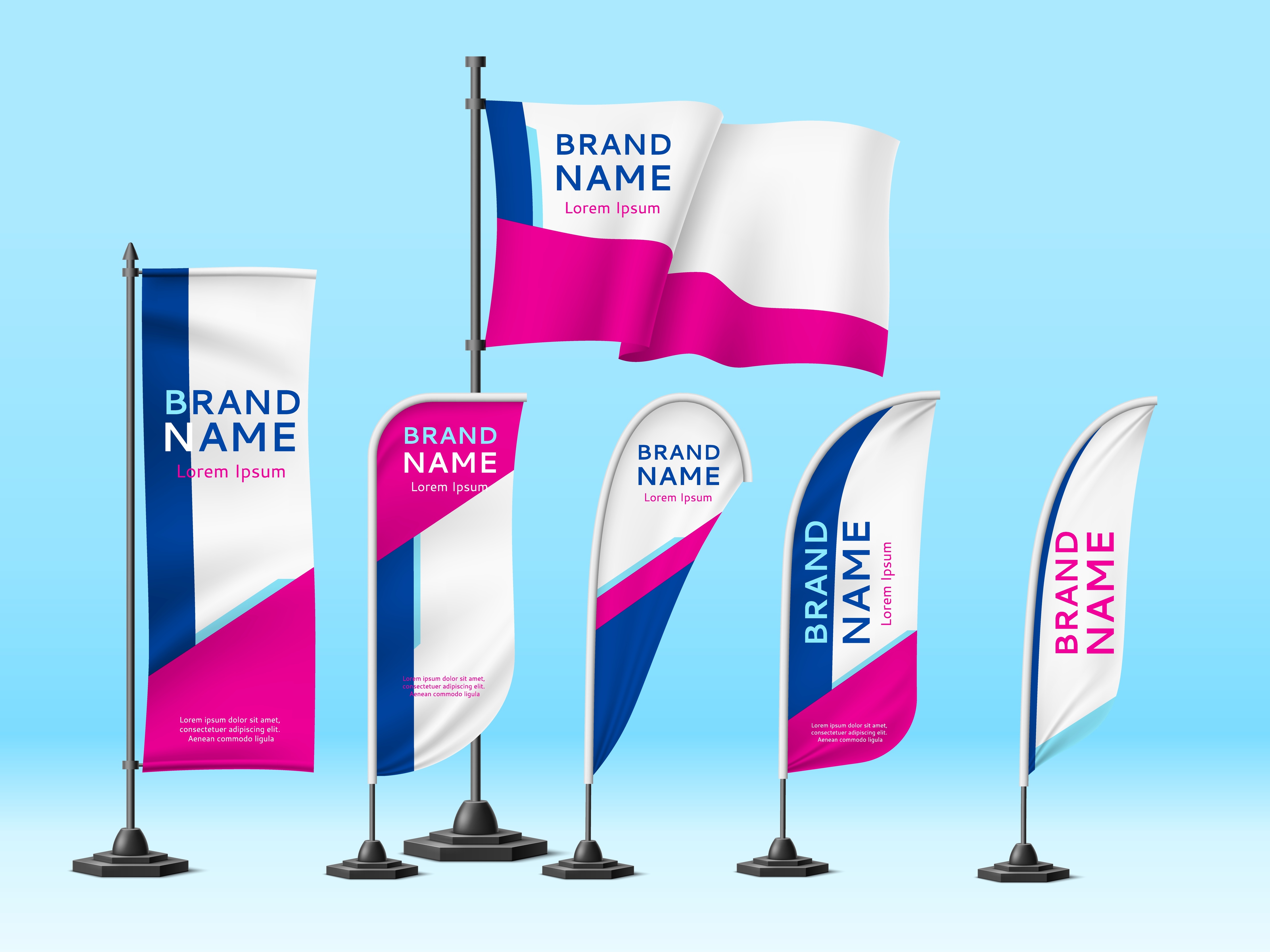 mock-up of outdoor banners and flags